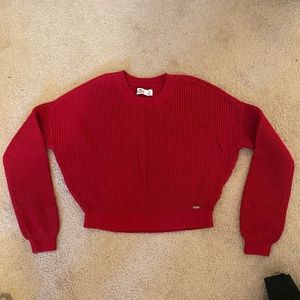 Red Hollister Cropped Sweater